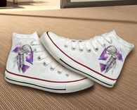 Hand Painted Unique Galaxy, Girl Design Converse Shoes