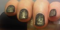 Dark gold nails