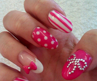 Pink and white nail art designs