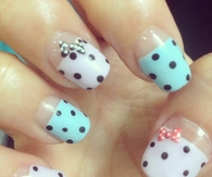 Gel polka dot nails