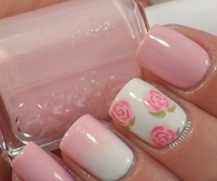 Pink rosey nails