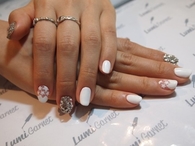 Studded white nials