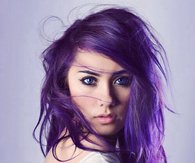 Gorgeous girl with purple hair