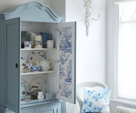 Painted Blue & White Hutch