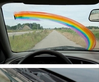 April Fools Day Prank Rainbow Windshield