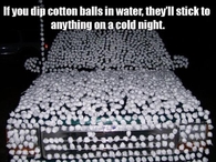 April Fools Day Prank Cotton Ball A Car