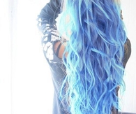 Long Blue Wavy Hair