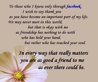 to those I know on Facebook