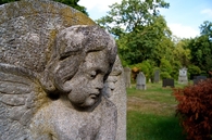 Sad angel statue