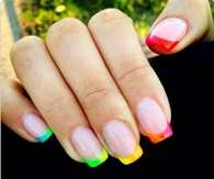 Colorful tip nails