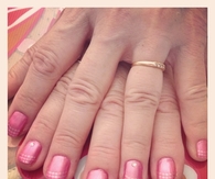 Pink nail stamping