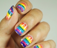 Rainbow nail art