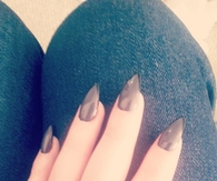 Smoke grey stiletto nails