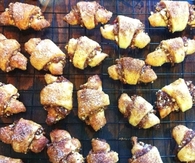Almond raspberry croissant cookies