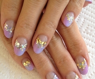 Spring gold ombre nails