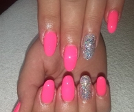 Neon Pink nail glitter