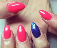 Pink Pointed acrylics