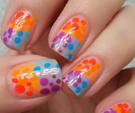 Polka dots and ombre nails