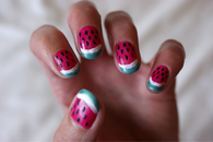 Watermelon nail design