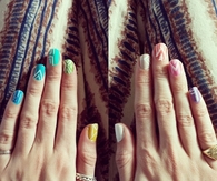 Geometric rainbow nails
