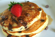 Strawberry and chocolate pancakes