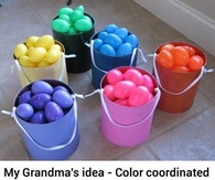 Color coordinated easter egg hunt