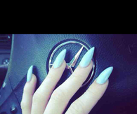 Baby blue stiletto nails