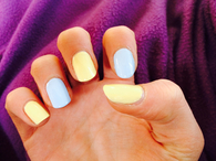 Pastel colored nails