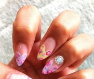 Floral stiletto nails