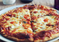 Hot cheese pizza