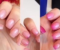 Pink to hot pink nails