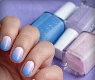Blue lavender gradient nails