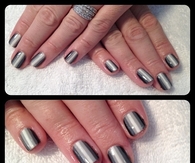 Grey gradient gel nails