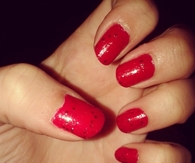 Fire red nails