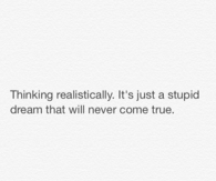 Just a stupid dream that will never come true