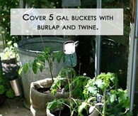 Burlap and twine bag garden