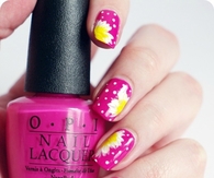 Pink OPI flower nails