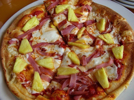 Pineapple and ham pizza