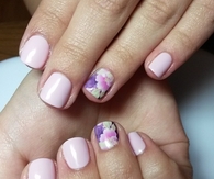 Light pink floral nails