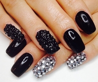 Black and silver nails