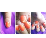 Orange gel nails