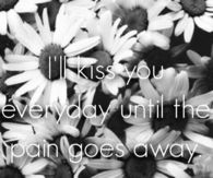 I'll kiss you everyday until the pain goes away