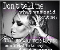 dont tell me