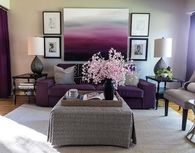 Modern Living Room with Purple Tones