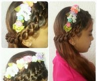 Four strand and flower headband
