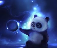 Panda and bubbles