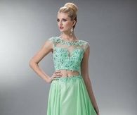 Light Green Dress with Lace Bodice