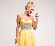 Strapless Yellow Dress