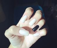 White and black square nails