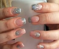 Sliver glitter nails
